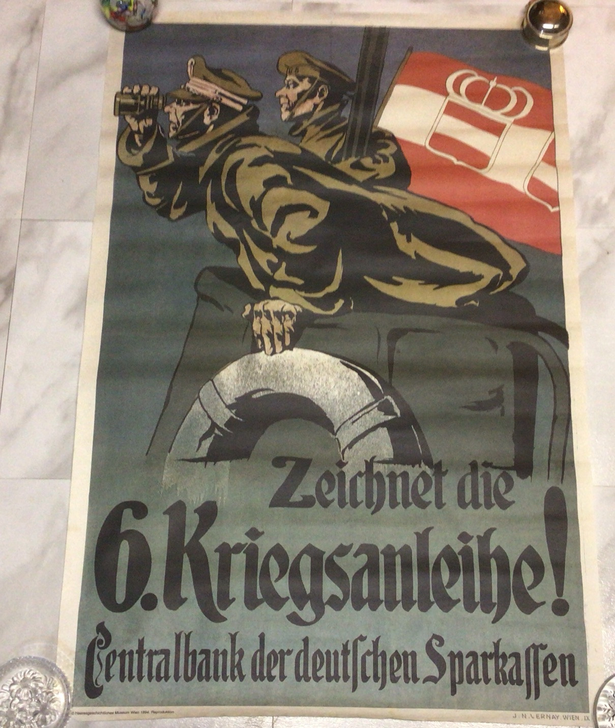 WWI German War Bond Poster Reproduction 33x22 - Vienna Military Museum