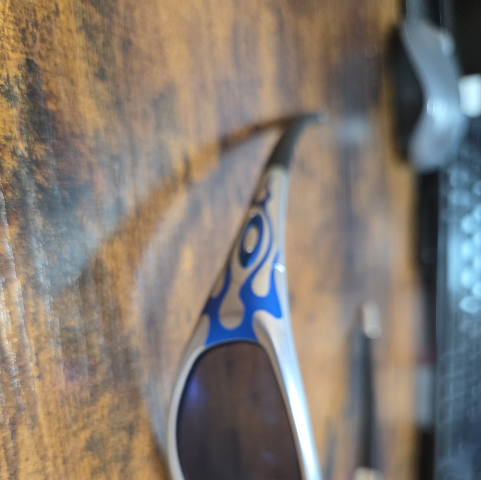 Oakley Straight Jacket FMJ Blue Flames Rare Ice Iridium Sunglasses image 2