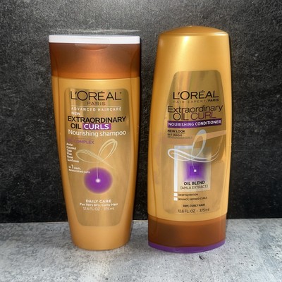 2 L'Oreal Extraordinary Oil Curl Nourishing  SHAMPOO conditioner 12.6 oz  Elvive