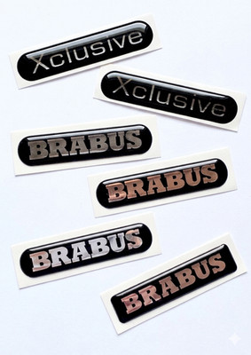 2x Smart 451 453 Brabus Look 3D Aufkleber Emblem Logo Schwarz Silber Konvex