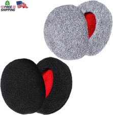 2 Pairs Bandless Winter Ear Muffs Fleece Ear Warmers Windproof