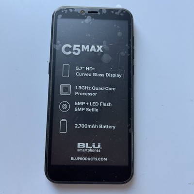 BLU C5 MAX 16 GB Black (GSM Unlocked) Android Smartphone 5.7'' Screen - Brand New