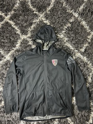 Adidas Team Issue Men's L Black Textured Full Zip Hoodie Jacket SSM Soccer