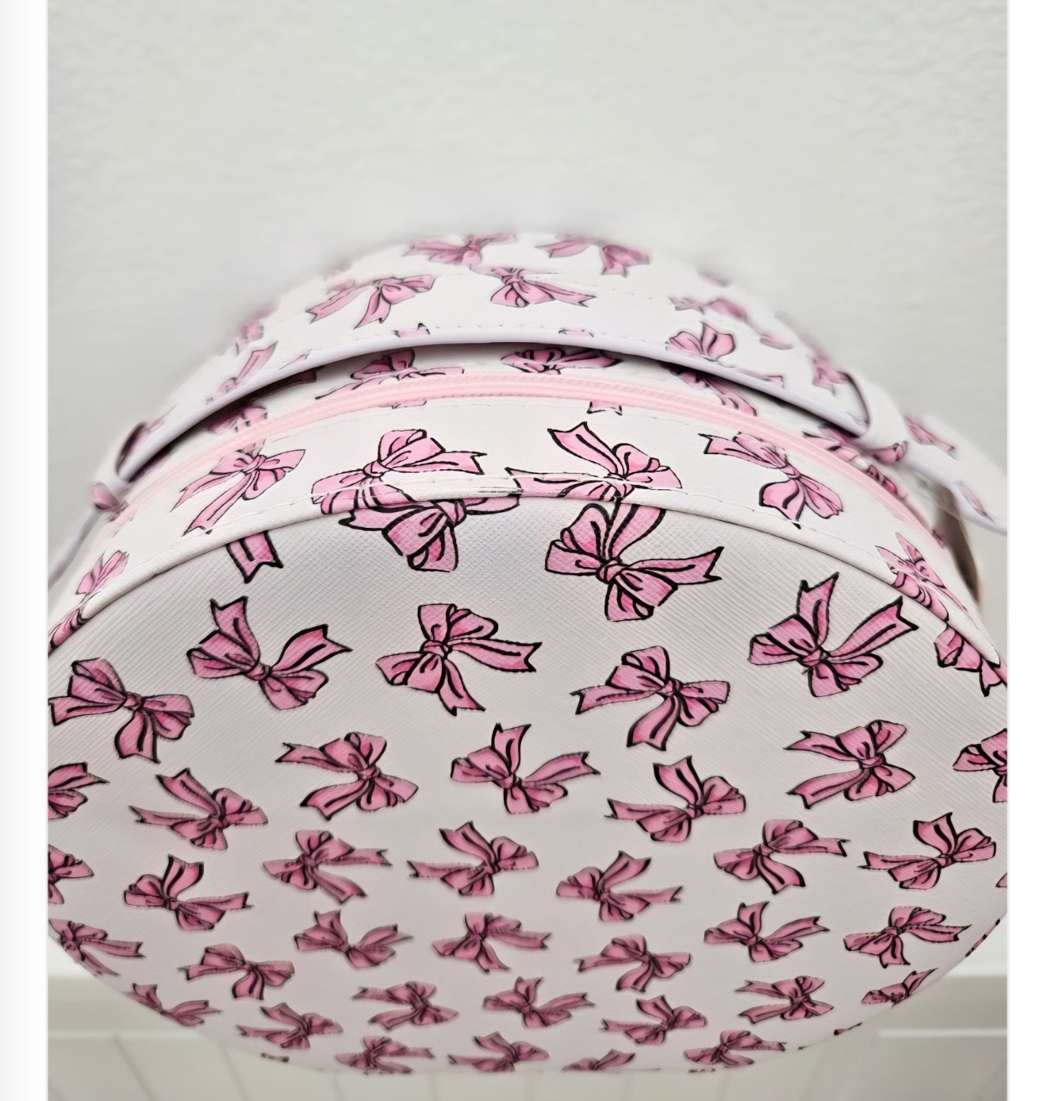 NWT! Blush Crush Round Travel Vanity Storage Case w/Mirror Pink Coquette Bows