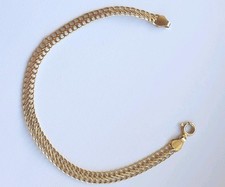9ct Gold Fine Link Bracelet 7"