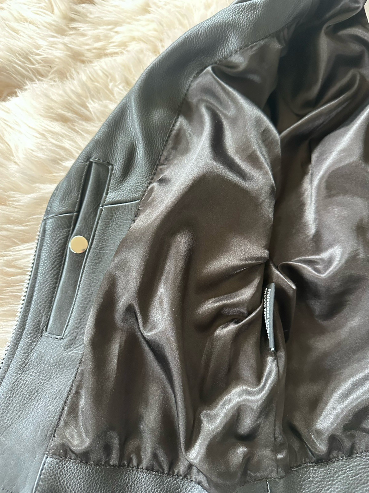 Understated Leather black custom Jacket Size Small - image 8