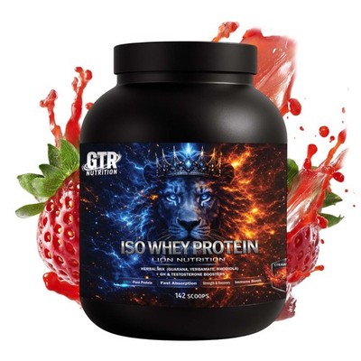 Lion Isolate Whey Protein 5KG Strawberry High Protein Lean Muscle- GTR Nutrition