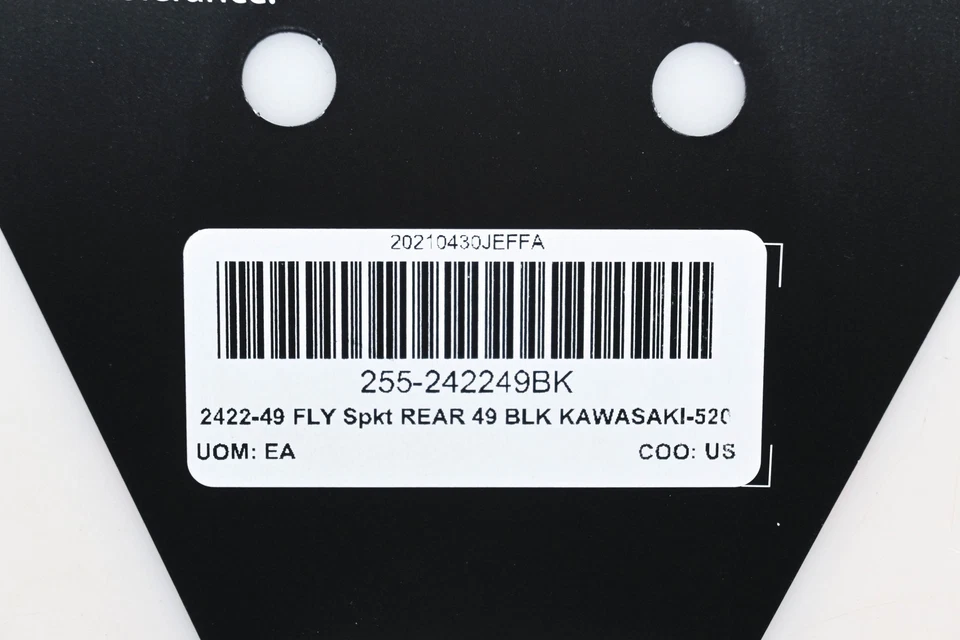 Piñón trasero de aluminio Fly Racing 255-242249BK, 2422-49 Kawasaki 49T nuevo de stock Foto 3 de 3