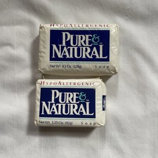New 4.5 oz  3.25 Oz Pure  Natural Hypoallergenic Bar Soap Discontinued 2 BARS