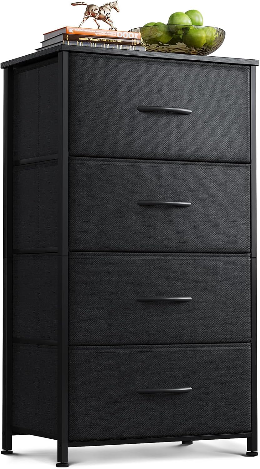Dresser for Bedroom with 4 Storage Drawers, Small Dressers Chest of Drawers F...