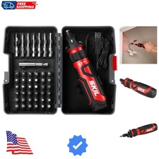 Compact 4V Cordless Screwdriver Set with Circuit Sensor & Rechargeable Battery