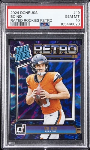 2024 PANINI DONRUSS RATED ROOKIES RETRO #19 BO NIX ROOKIE RC PSA 10