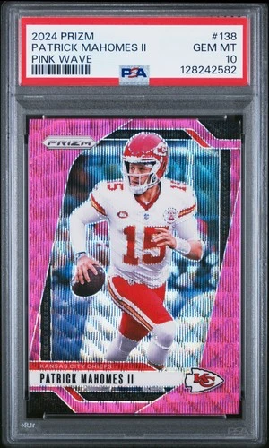 2024 PANINI PRIZM PINK WAVE #138 PATRICK MAHOMES II PSA 10