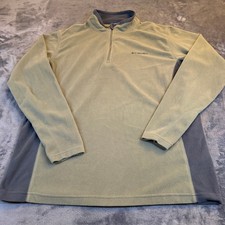 Columbia Fleece Quarter Zip Pullover Light Green Gray Mens Large