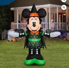 Halloween Airblown Yard Inflatable Disney Minnie Mouse in Dress 5ft Lights Up