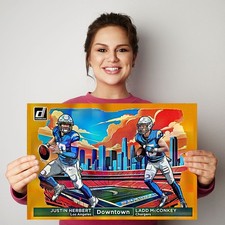 Justin Herbert Ladd McConky LA Chargers Downtown Football NFL Poster or Canvas