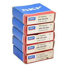 Lot of 5x SKF 608 2RSJEM Deep Groove Ball Bearing, 8mm Bore, 22mm OD, 7mm Width