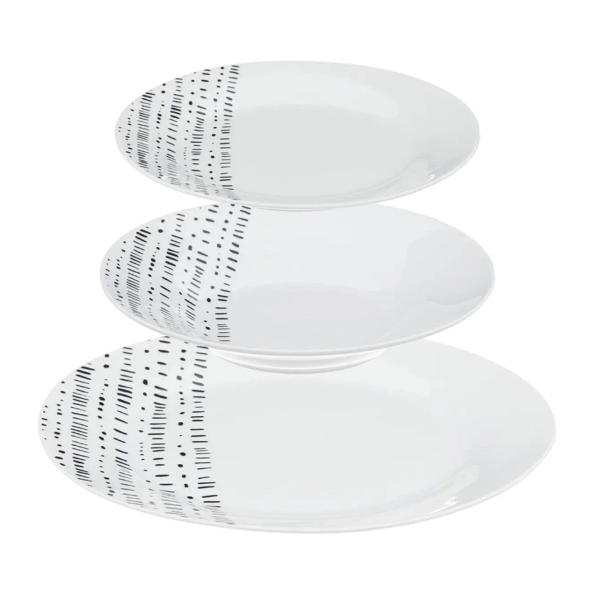 Service de table Berbère 18 pièces en faïence blanche haut de gamme 27cm