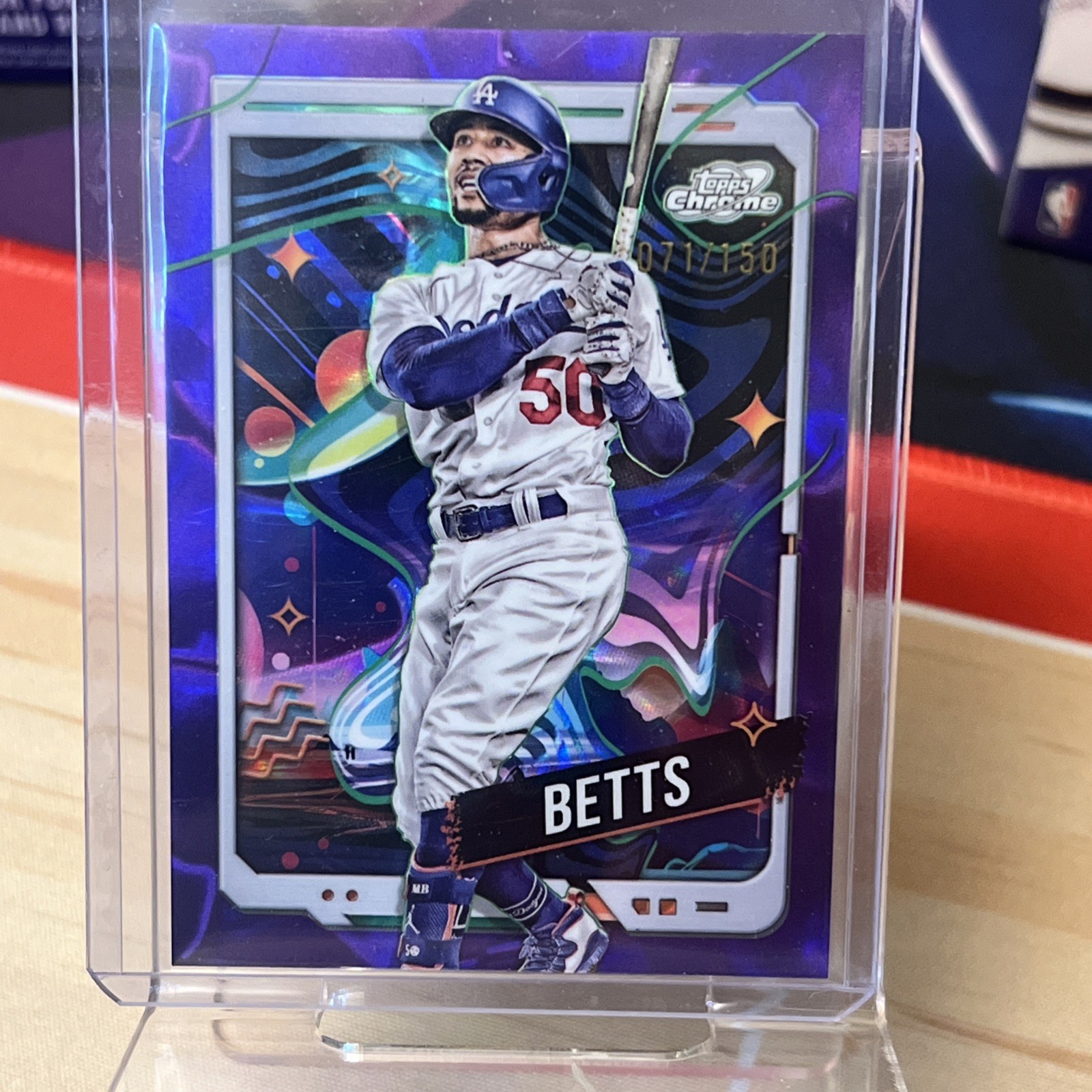 2024 Topps Cosmic Chrome Purple Nebula Refractor /150 Mookie Betts #53