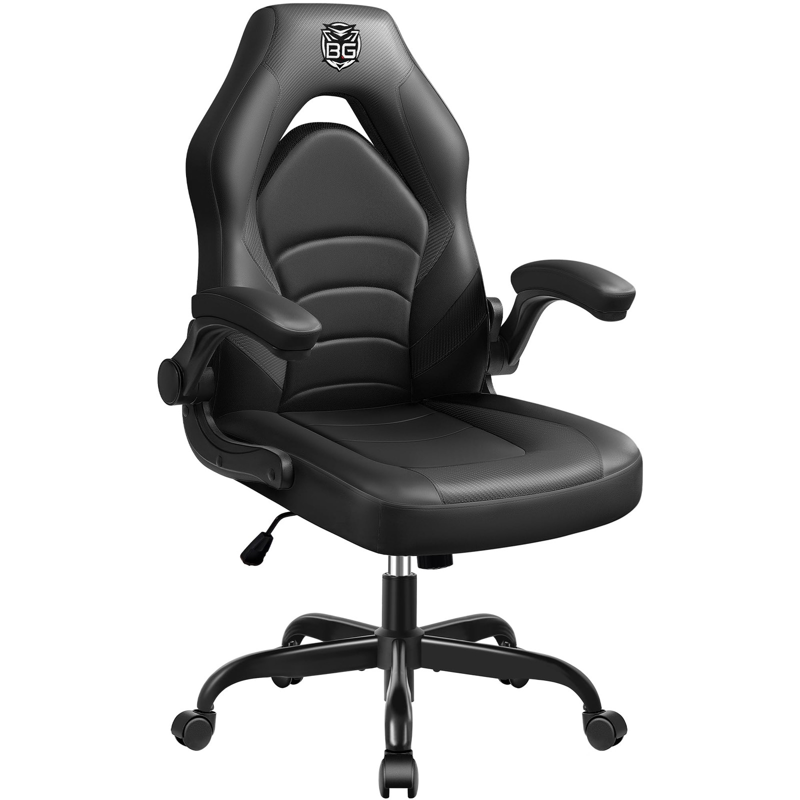 BESTGLORY Gaming Chair Leather High-Back Home Office Chair - Black