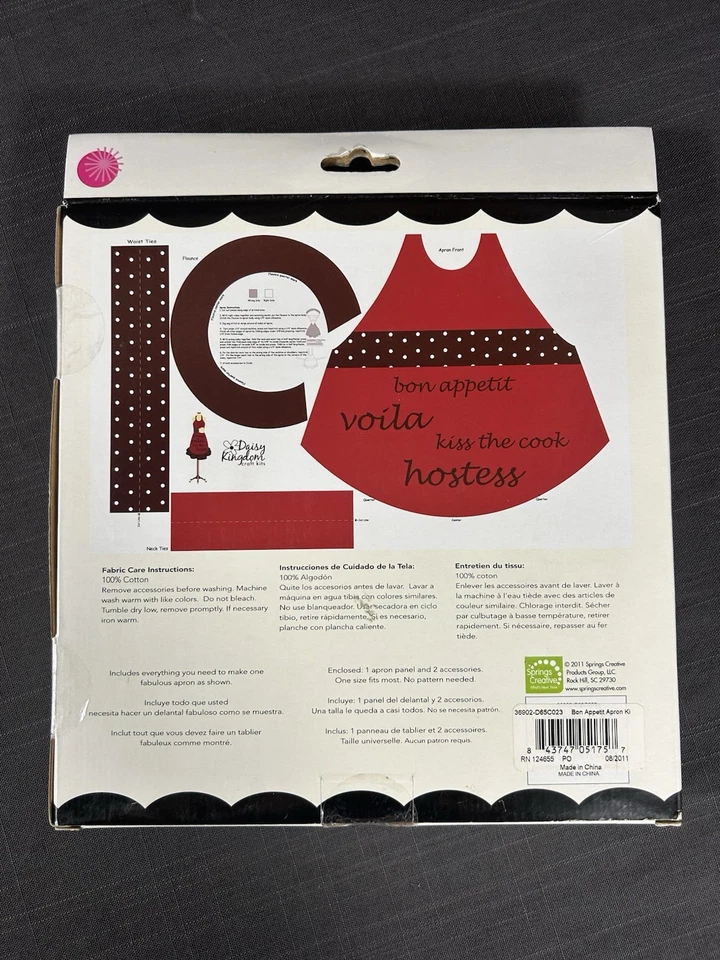 Daisy Kingdom Classy N Chic Delantal con Cuentas Kit de Costura ADULTO Cotizaciones Cuentas Flor Foto 2 de 4