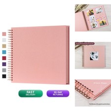 potricher 12 x 12 Inch DIY Scrapbook Photo Album 80 Pages Pink