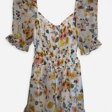 White Floral Romper Size XS