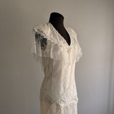 Vintage Susan Lane Country Elegance Lace Wedding Dress Ivory Victorian Style 8