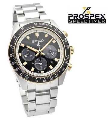 [ Neu]SEIKO PROSPEX SPEEDTIMER SBDL Serie Schwarz Gold Solar Chronograph Herren