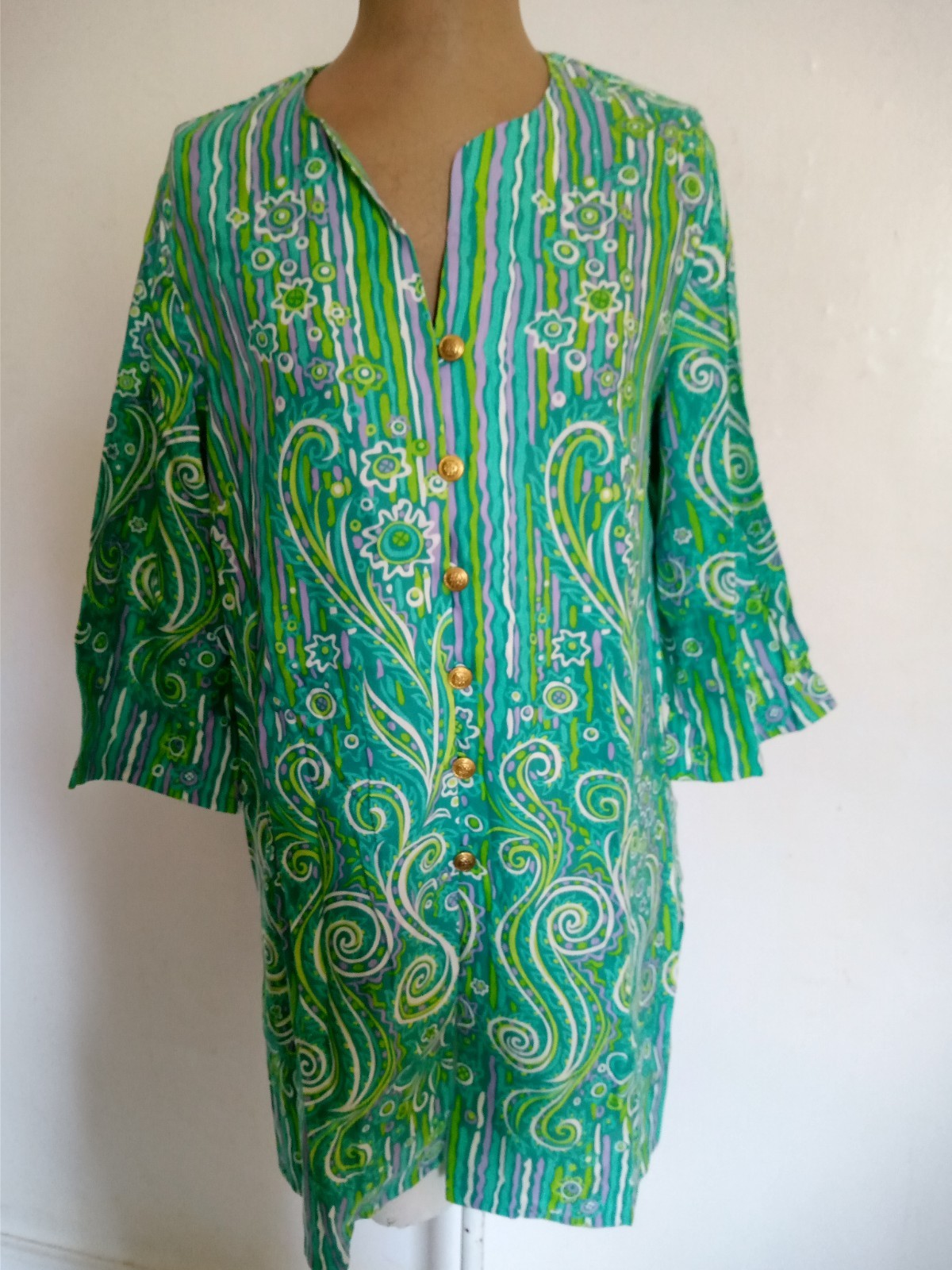 Vintage bob mackie wearable art dress shirt - image 1