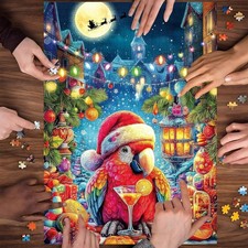 500-Piece Christmas Jigsaw Puzzle for Adults - Winter Santa  Deer Theme
