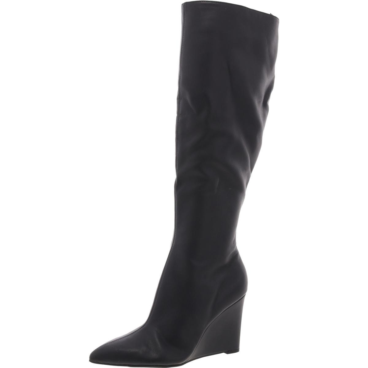 Открытые женские черные сапоги до колена на молнии Shoes 6 Medium (B,M) BHFO 1151