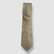 Bloomingdale's Men's Yellow Square Dot Silk Tie 58 x 3