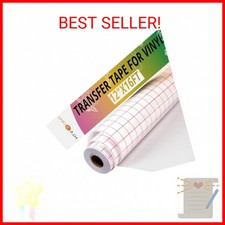HTVRONT Transfer Tape for Vinyl -12" x 16 FT w/Red Alignment Grid Transfer Paper