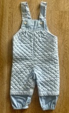 Vintage Buster Brown Blue Floral Quilted Overalls Baby Girl Size 6-9m USA Made
