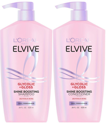 Elvive Glycolic Gloss Shampoo Conditioner Set Shine Boost Smooth Dull Hair Kit