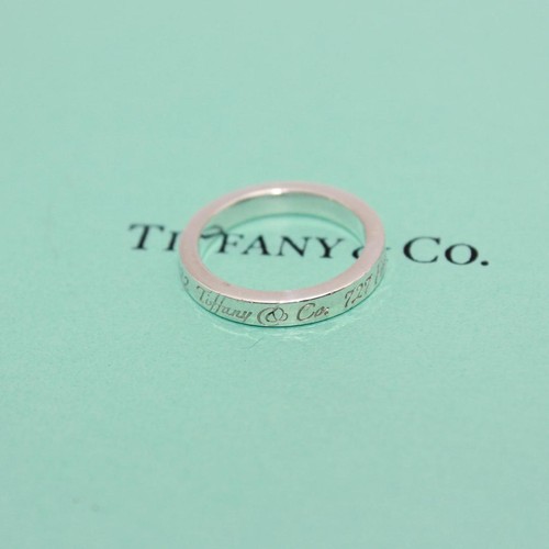 Tiffany & Co. Notes Narrow Silver Ring Size 7 SV925 Excellent Condition