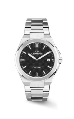 Lorenz Connery Black 090015BB Watch Steel Men's Slim Swiss Made Watch