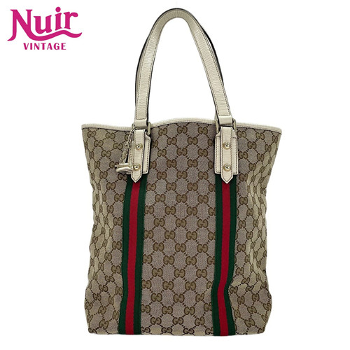 GUCCI Sherry Line Beige Leather Handbag M condition
