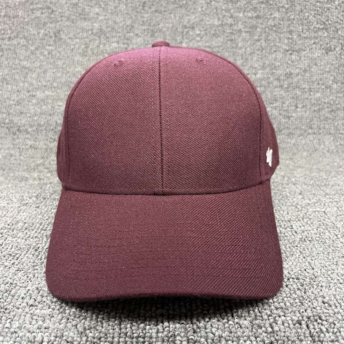 '47 Brand MVP Maroon Blank Adjustable Hat Plain Baseball Cap Structured Gray UV