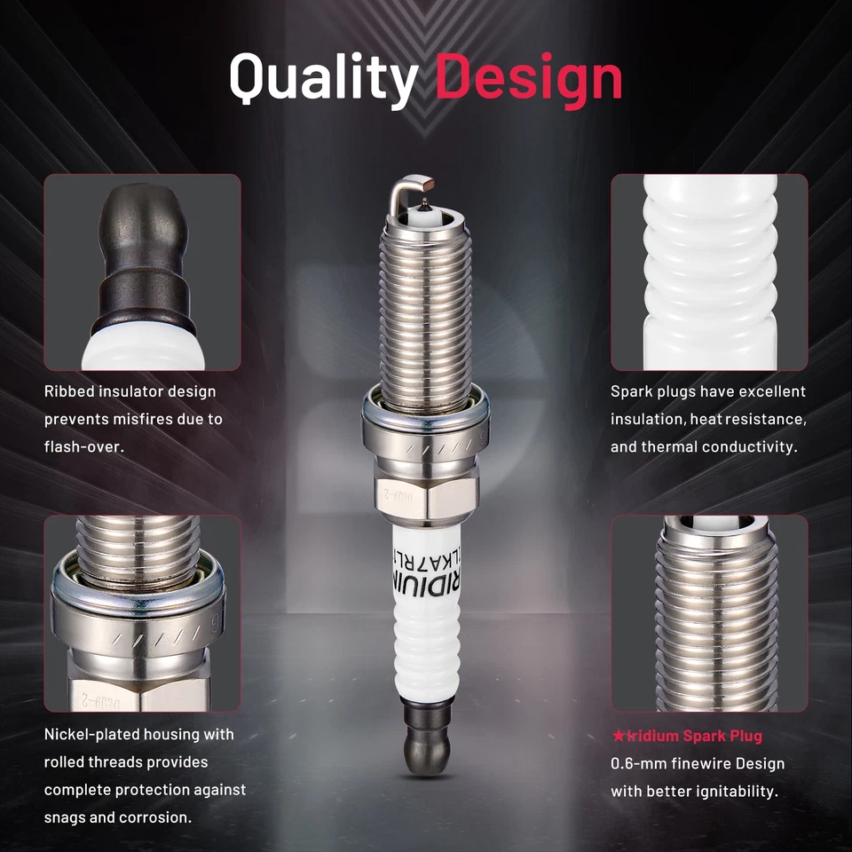 93501 6PCS Iridium Spark plugs For Toyota Corolla Matrix Prius Prius Plug-In - Image 2 of 4