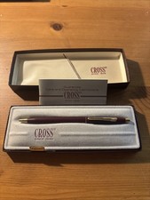 Cross Ballpoint Pen Matte Burgundy  Gold New In Box 2202 Complete. Made In USA