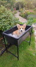 Raised Dog Wash Station - Portable Pet Grooming Tub with Easy Drain Valve