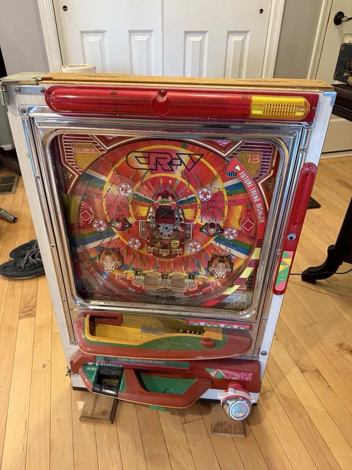 💙RARE Vtg Nishijin Pachinko Machine Japanese Game 33" Wood Cabinet+Balls~CR-V - Image 3 of 4