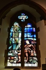 Photo A3 Hythe, St. Leonard's Church: The Hildyard window, tribute to a  c2017