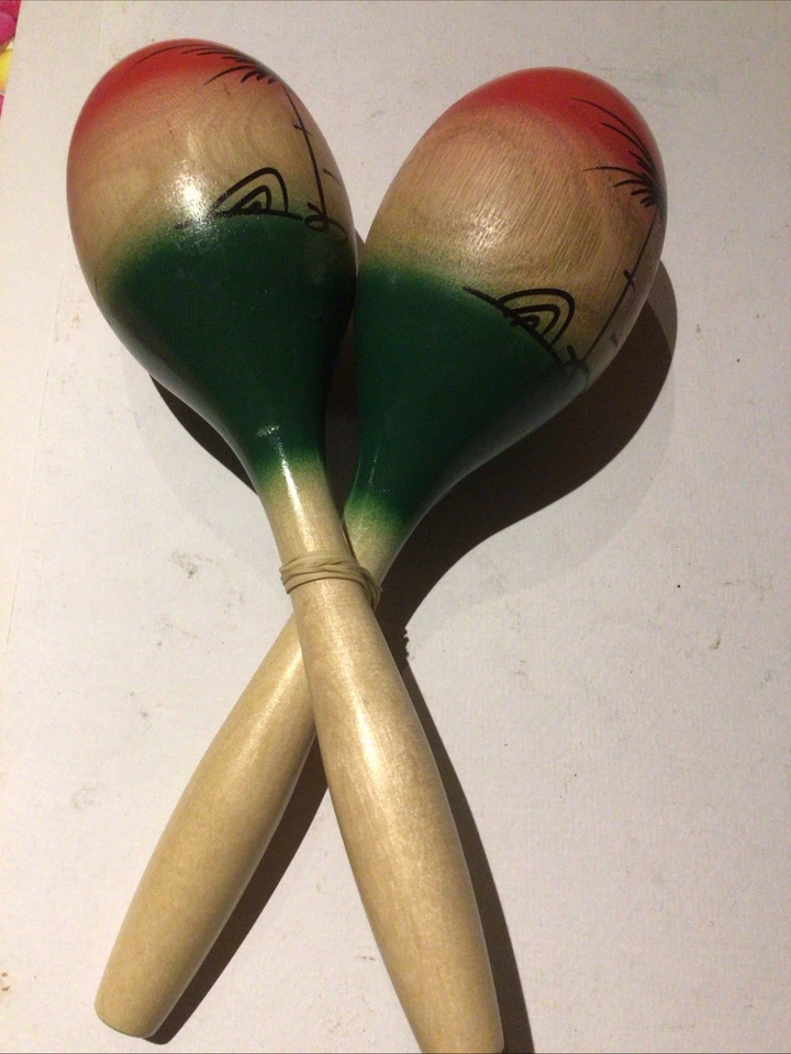 Vintage Wooden Maracas - Image 2 of 2