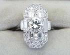 Art Deco Antique 2.40 Ct White Diamond Vintage Wedding Ring 925 Sterling Silver