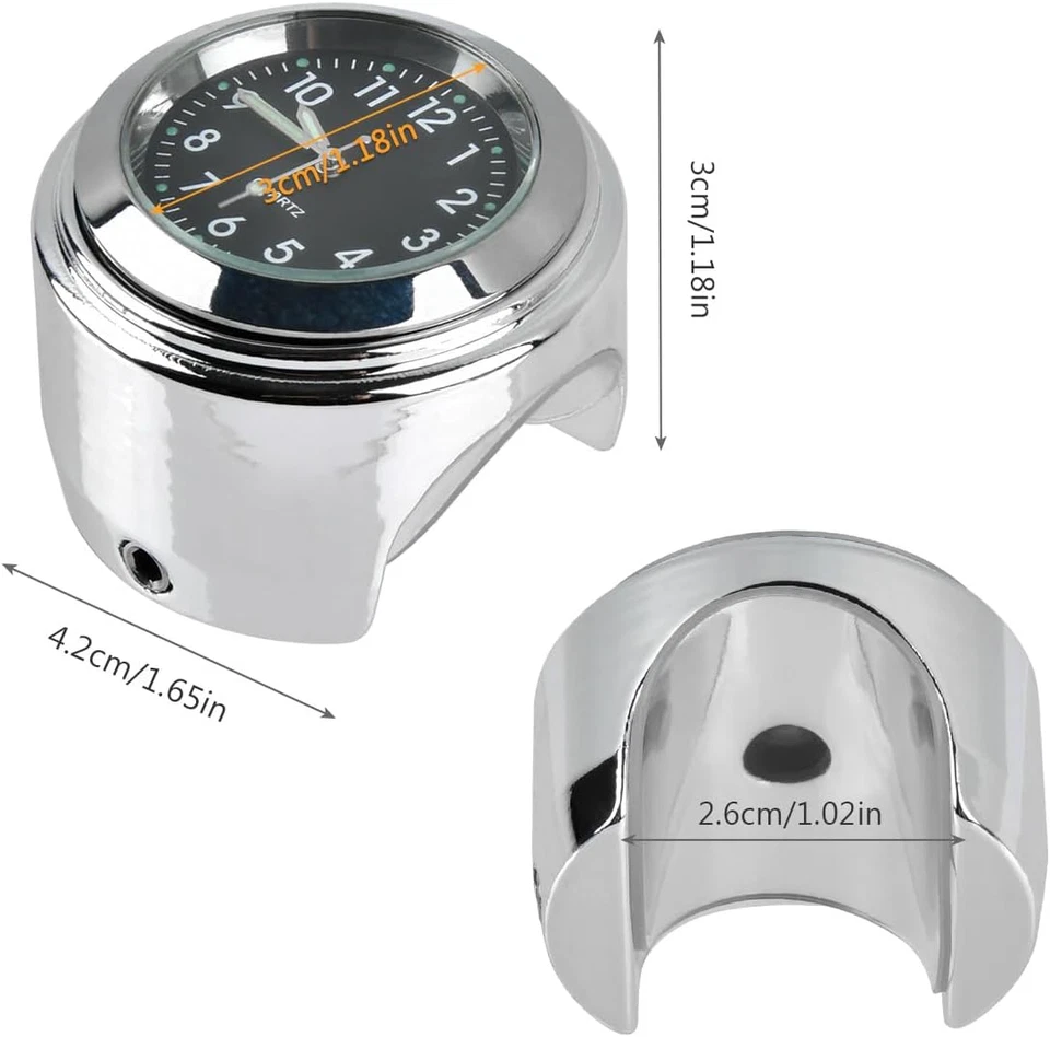 Orologio Da Manubrio Del Motociclo Lega Di Alluminio Orologio Da Moto Impermeabi - Immagine 2 di 4