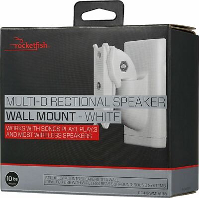 NEW Rocketfish Multi-Directional Speaker Wall Mount White Sonos Play:3  Play:1