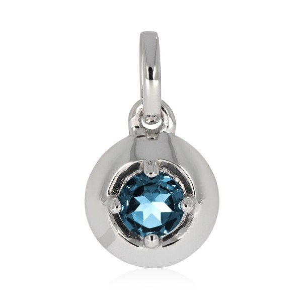 Xen AnhäNger Mit 5 Mm London Blue Topas Ca. 0,55 Ct. Rhodiniert-image
